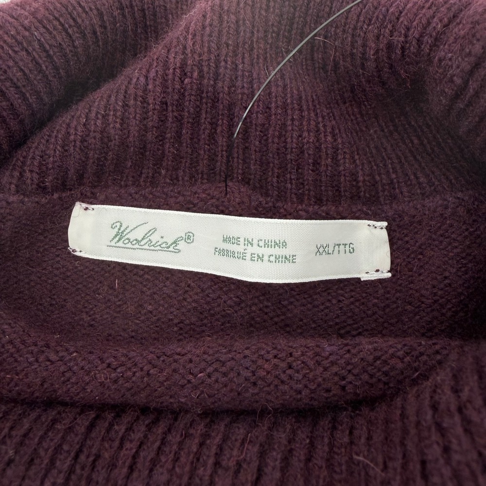 Woolrich Wool Turtleneck Tunic Sweater Women XXL Burgundy Long Sleeve Raglan - Picture 5 of 12